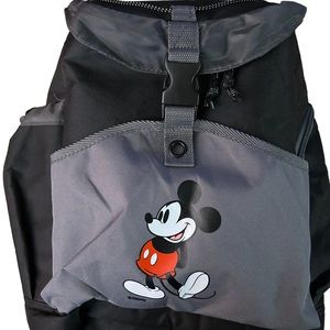 Mickey Mouse Backpack Cooler Black & Gray, water bottle pocket, zipper pocket